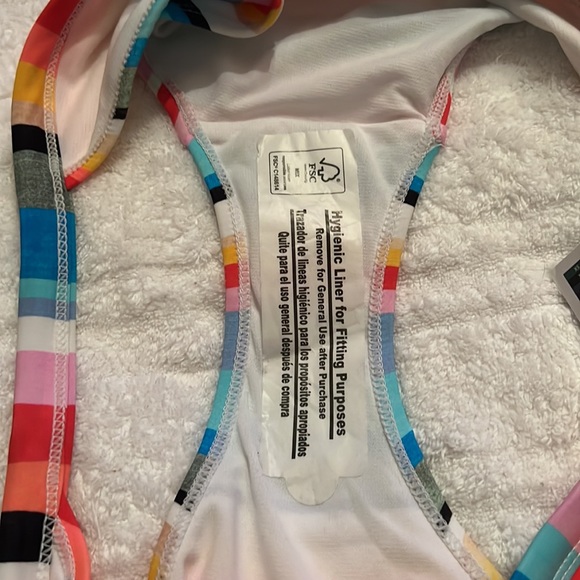 NWT No Boundaries striped multi colored bikini bottom in size L - Picture 4 of 9